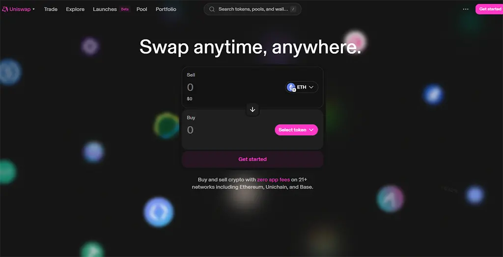 وب سایت Uniswap